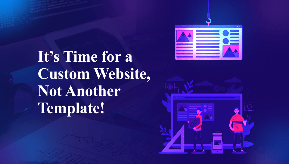 Before and after comparison of template vs custom business website