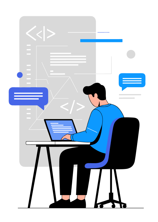 Software product development services illustration showing full cycle engineering and SaaS development